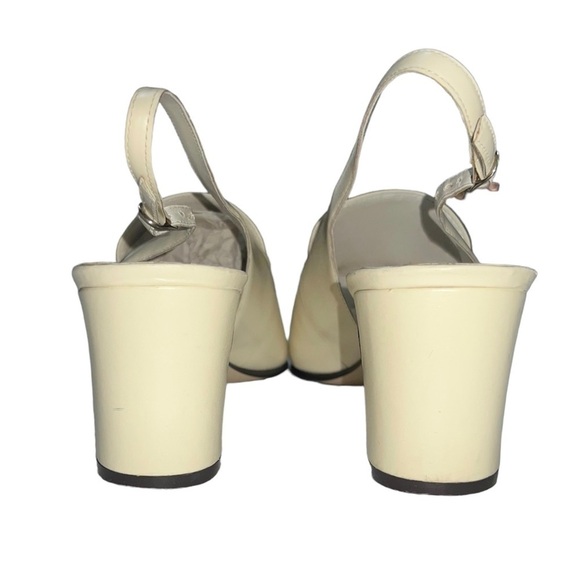 Calico Vintage (EUC) Cream Leather Slingback Sandals Size 9 - Picture 3 of 10